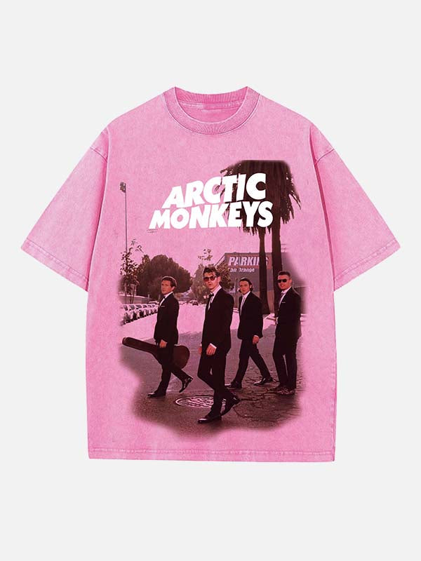 Arctic Monkeys Print Round Neck T-shirt