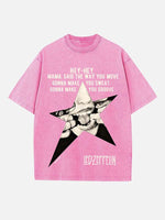 Led Zeppelin Print Round Neck T-shirt