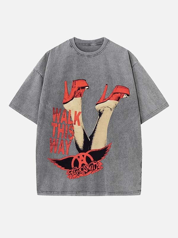 Aerosmith Print Round Neck T-shirt