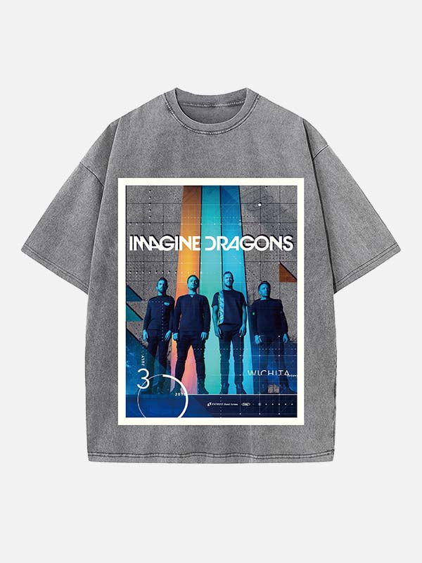 Imagine Dragons Print Round Neck T-shirt
