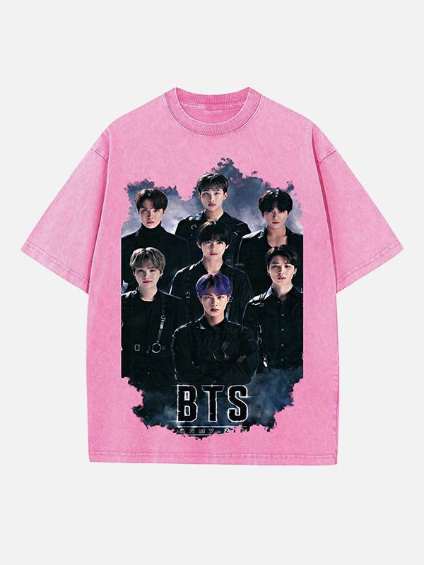 BTS Print Round Neck T-shirt