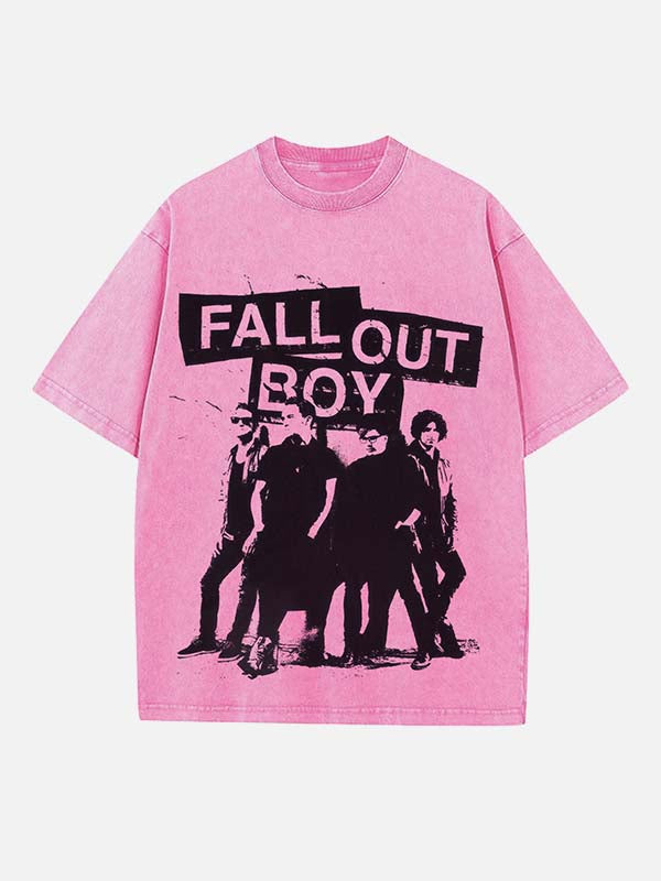 Fall Out Boy Print Round Neck T-shirt