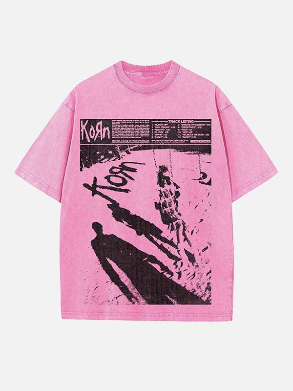 Korn Print Round Neck T-shirt