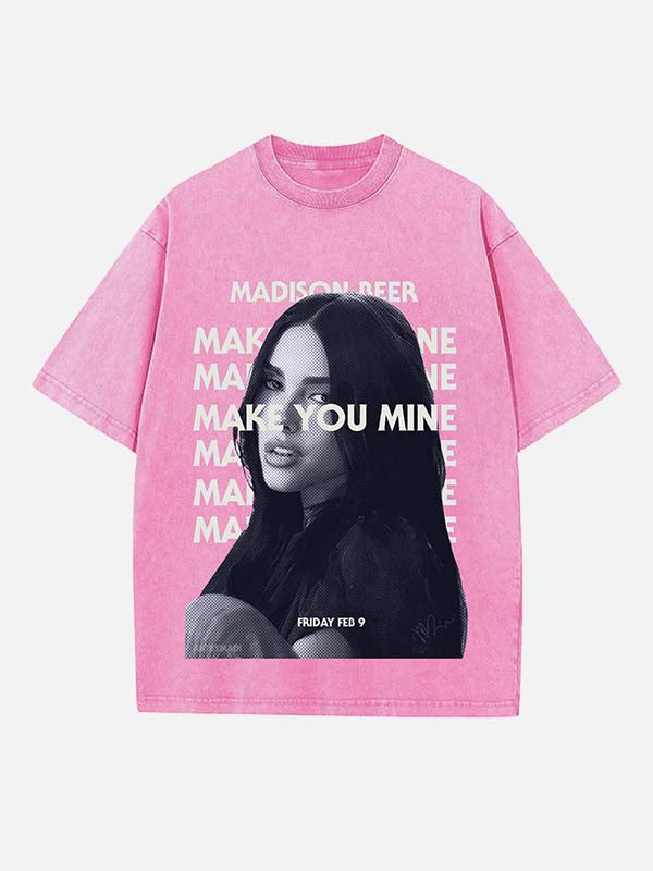 Madison Beer Print Round Neck T-shirt