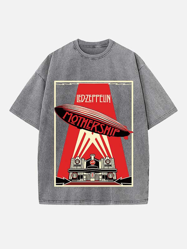 Led Zeppelin Print Round Neck T-shirt