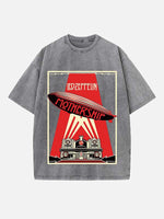 Led Zeppelin Print Round Neck T-shirt