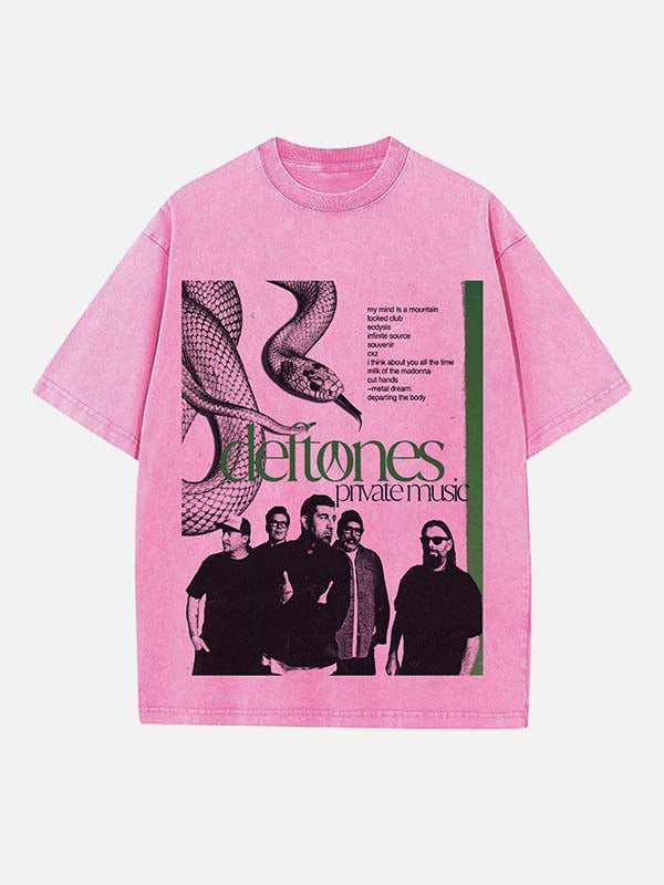 Deftones Print Round Neck T-shirt