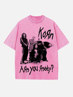 Korn Print Round Neck T-shirt