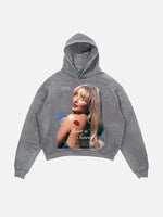 Sabrina Carpenter Print Slant Pockets Hoodie