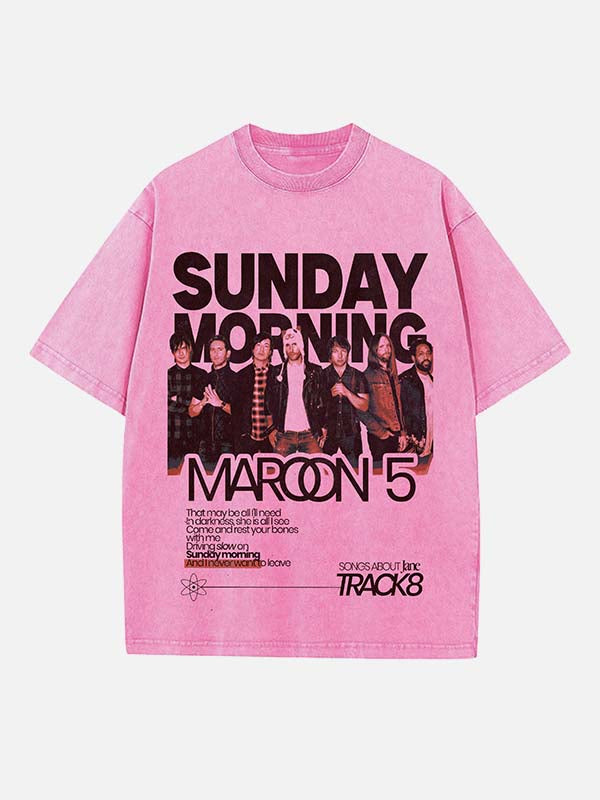 Maroon 5 Print Round Neck T-shirt