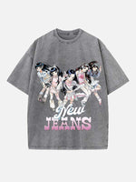 NewJeans Print Round Neck T-shirt