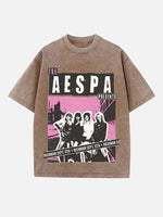 Aespa Print Round Neck T-shirt