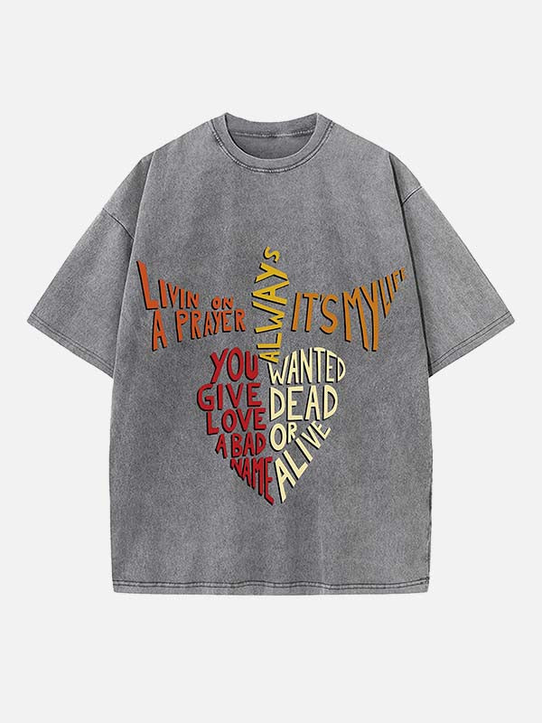 Bon Jovi Print Round Neck T-shirt