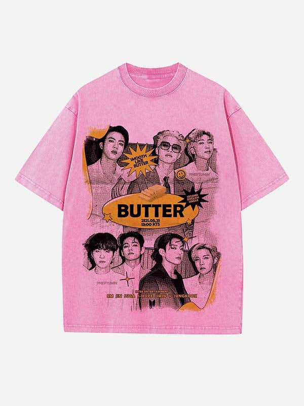BTS Print Round Neck T-shirt