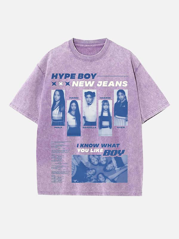 NewJeans Print Round Neck T-shirt