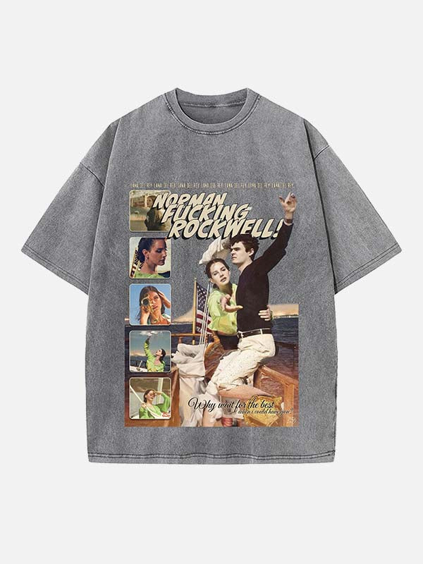 Lana Del Rey Print Round Neck T-shirt