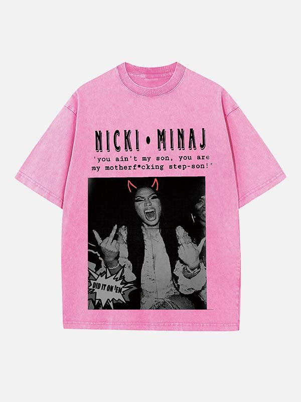 Nicki Minaj Print Round Neck T-shirt