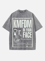 Korn Print Round Neck T-shirt