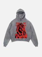 Billie Eilish Print Slant Pockets Hoodie