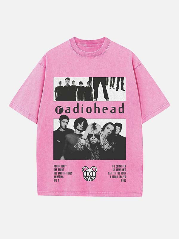 Radiohead Print Round Neck T-shirt