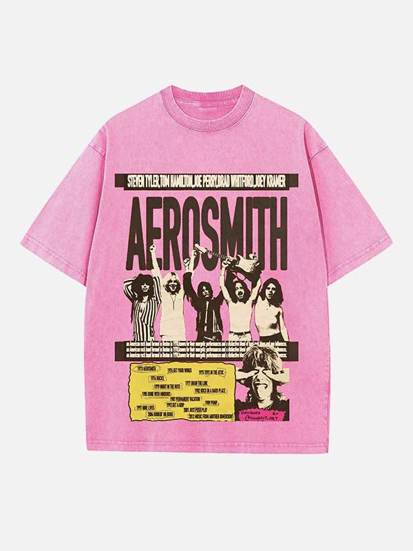 Aerosmith Print Round Neck T-shirt