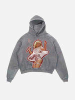 Sabrina Carpenter Print Slant Pockets Hoodie