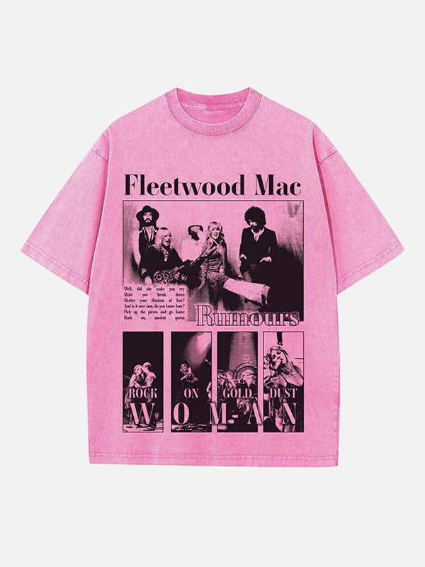 Fleetwood Mac Print Round Neck T-shirt