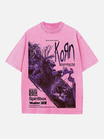 Korn Print Round Neck T-shirt