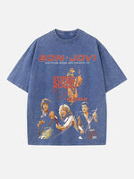 Bon Jovi Print Round Neck T-shirt