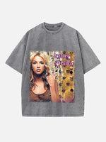 Britney Spears Print Round Neck T-shirt