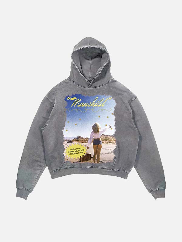 Sabrina Carpenter Print Slant Pockets Hoodie