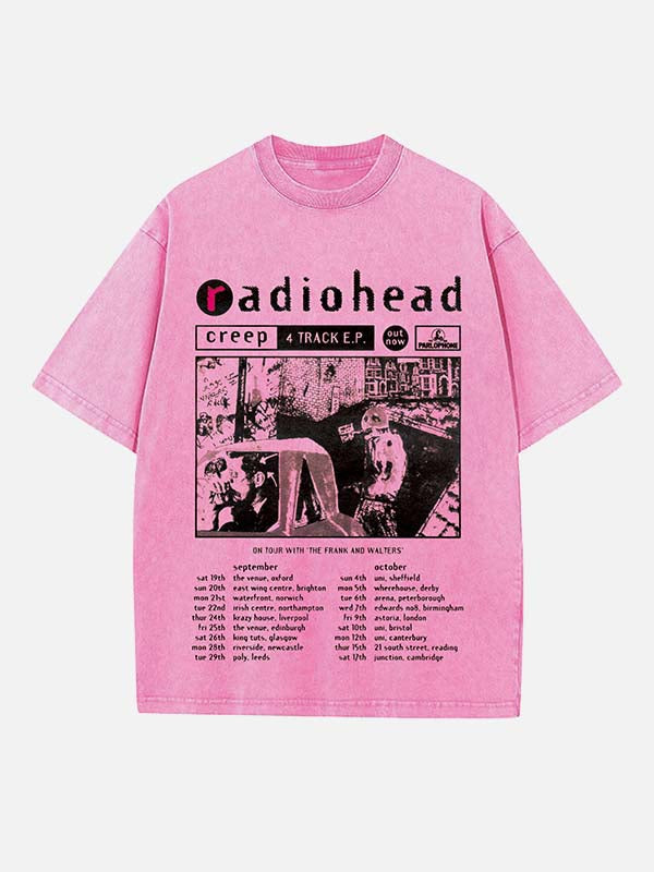 Radiohead Print Round Neck T-shirt