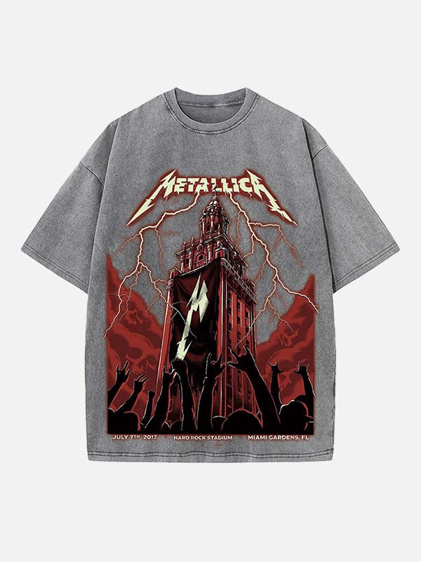 Metallica Print Round Neck T-shirt