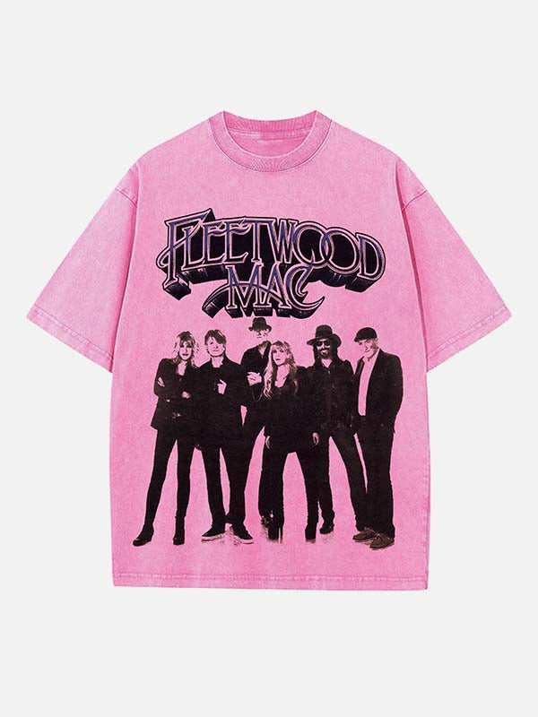 Fleetwood Mac Print Round Neck T-shirt