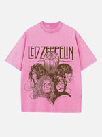 Led Zeppelin Print Round Neck T-shirt