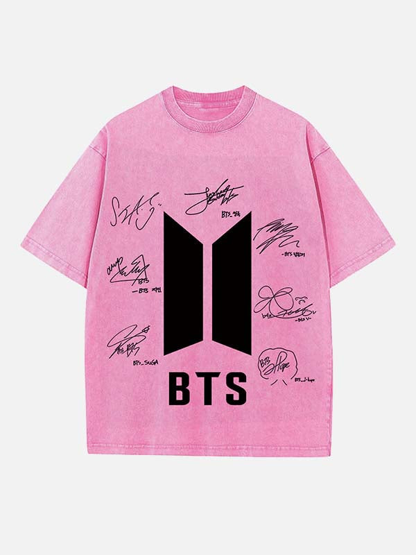 BTS Print Round Neck T-shirt