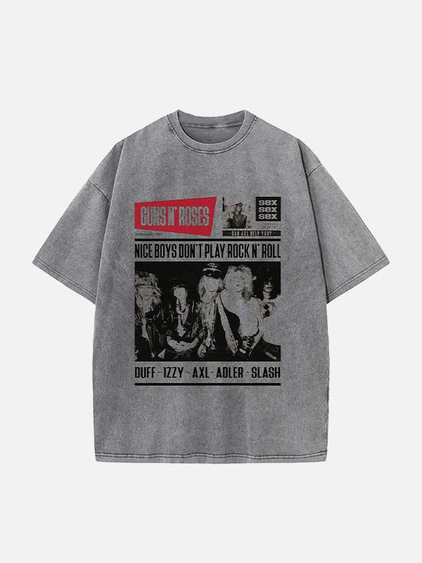 GUNS N' ROSES Print Round Neck T-shirt