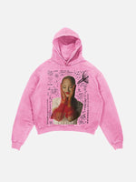 Ariana Grande Print Slant Pockets Hoodie