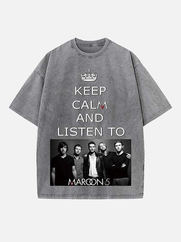 Maroon 5 Print Round Neck T-shirt