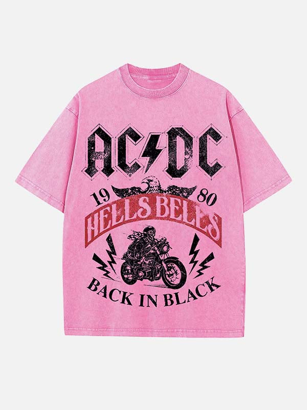 AC/DC Print Round Neck T-shirt