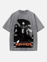 Lady Gaga Print Round Neck T-shirt