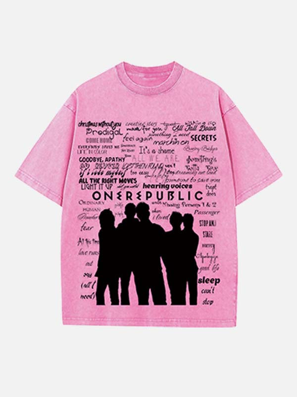 OneRepublic Print Round Neck T-shirt