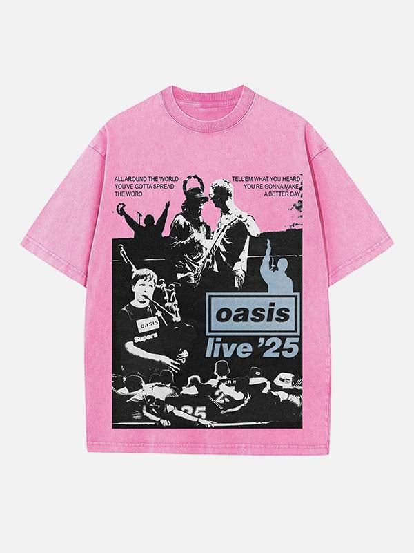 Oasis Print Round Neck T-shirt