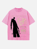Korn Print Round Neck T-shirt