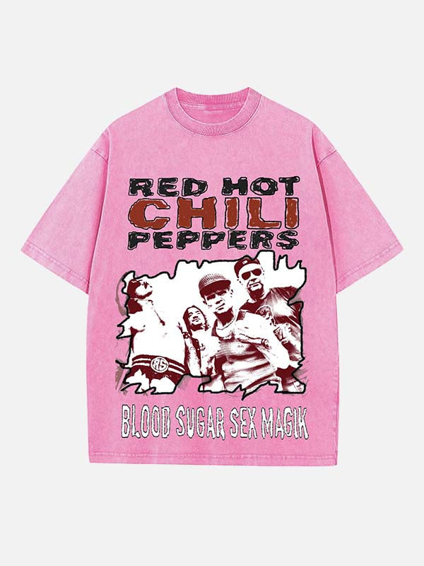 Red Hot Chili Peppers Print Round Neck T-shirt