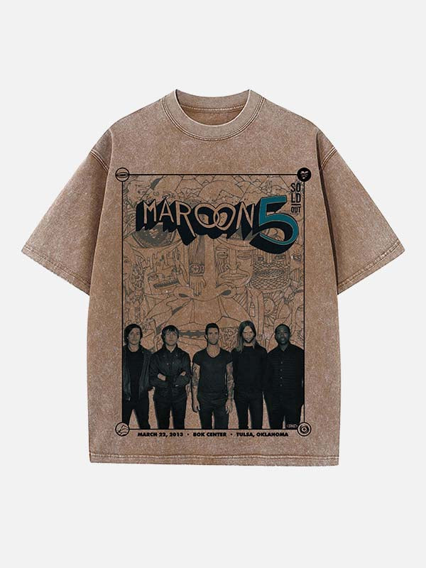 Maroon 5 Print Round Neck T-shirt