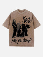 Korn Print Round Neck T-shirt