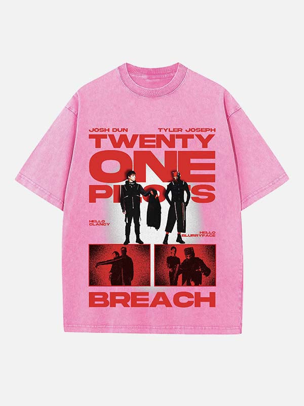 Twenty One Pilots Print Round Neck T-shirt