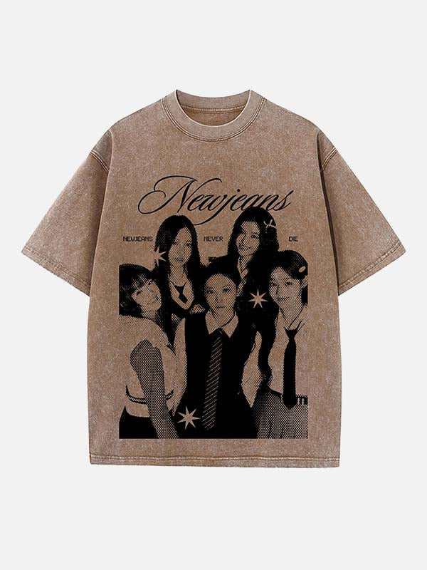 NewJeans Print Round Neck T-shirt