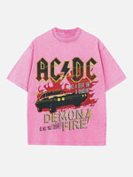 AC/DC Print Round Neck T-shirt